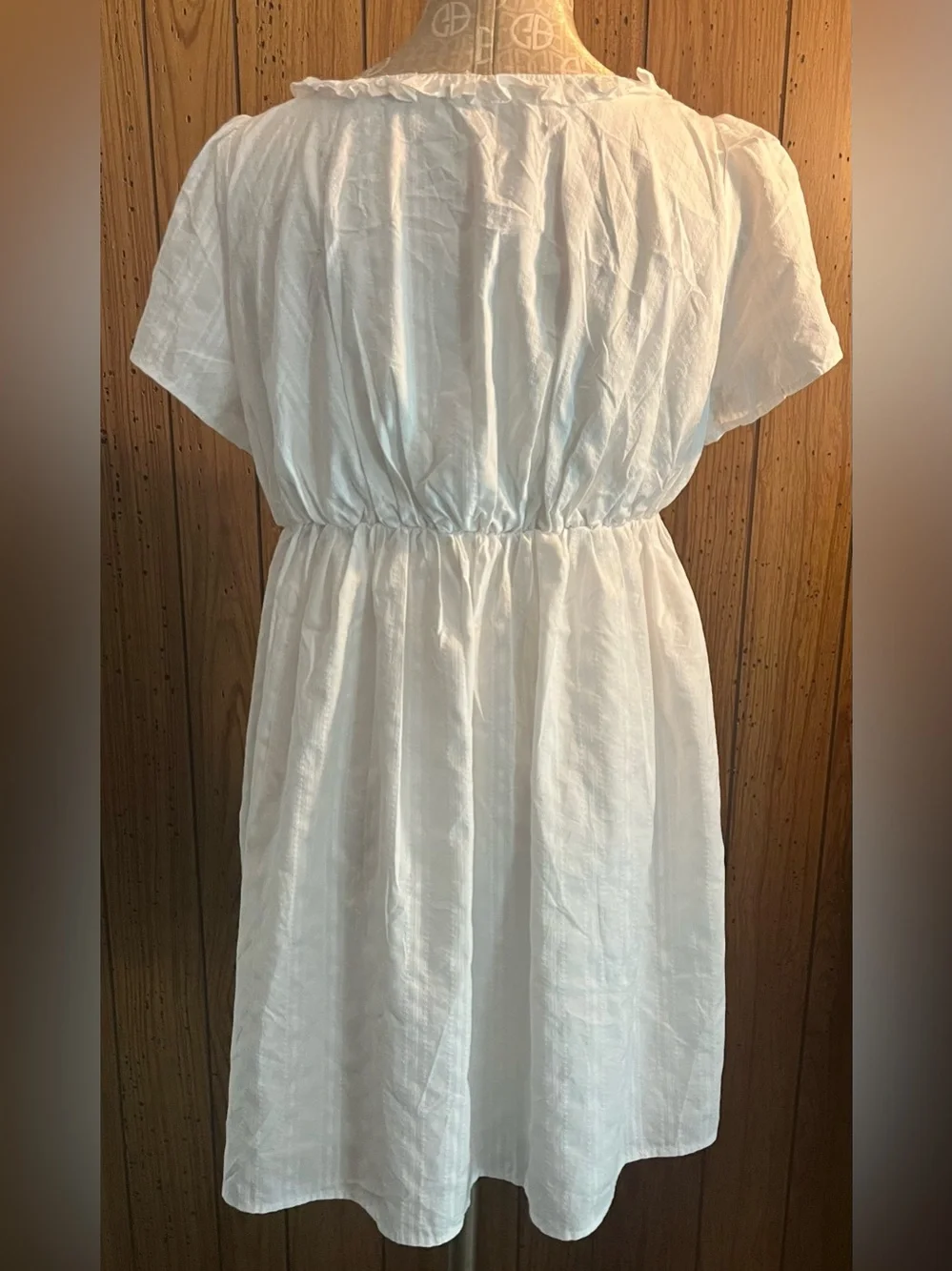 Princess Polly White Montserrat tonal stripe babydoll dress - Picture 6 of 7